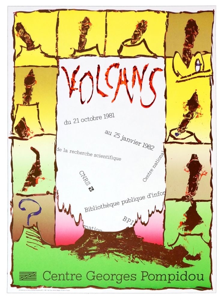 Poster Alechinsky -  Volcan, Centre Georges Pompidou, 1981