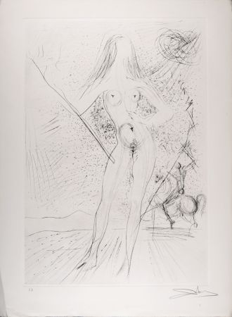 Etching Dali - Vénus des Constellations avec picador, 1975 - Hand-signed - Large size.