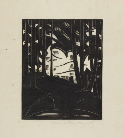 Woodcut Reinitz - Waldsee (Forrest Lake)