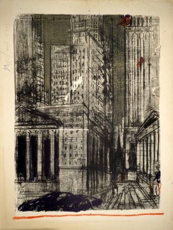 Lithograph Varlin (Guggenheim, Willy) - Wall-Street