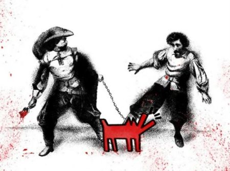 Screenprint Mr Brainwash - Watch Out! (Large Red)