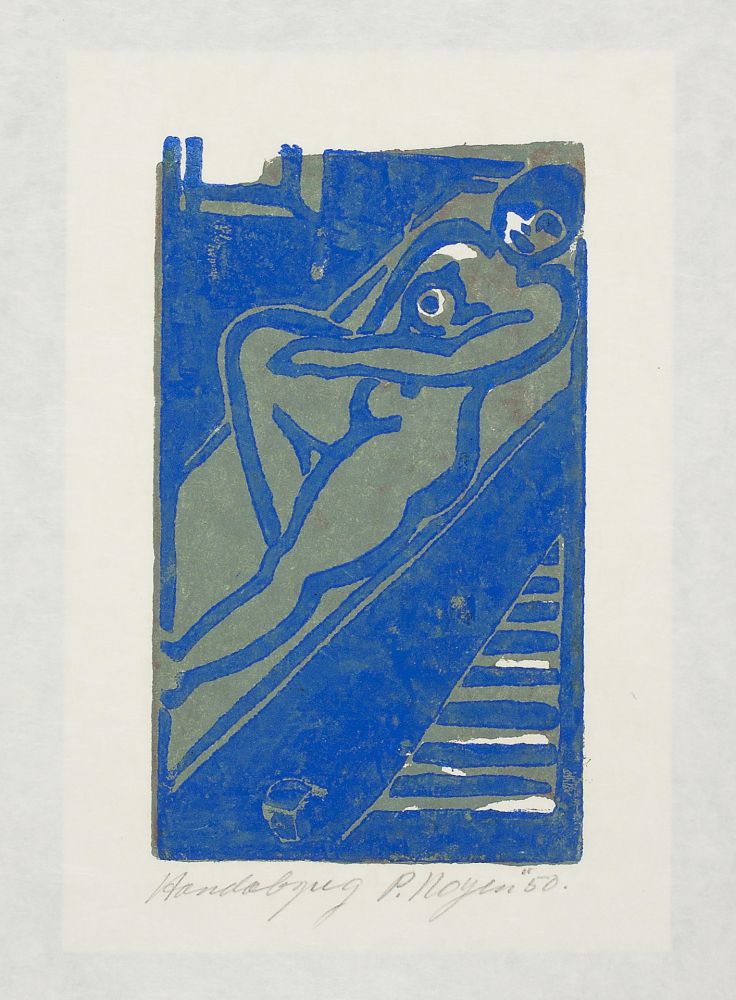 Woodcut Royen - Weiblicher Akt (Female Nude)