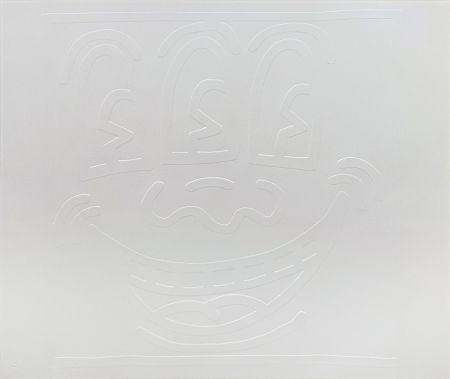 Screenprint Haring - White Icons (E) - Three Eyed Man