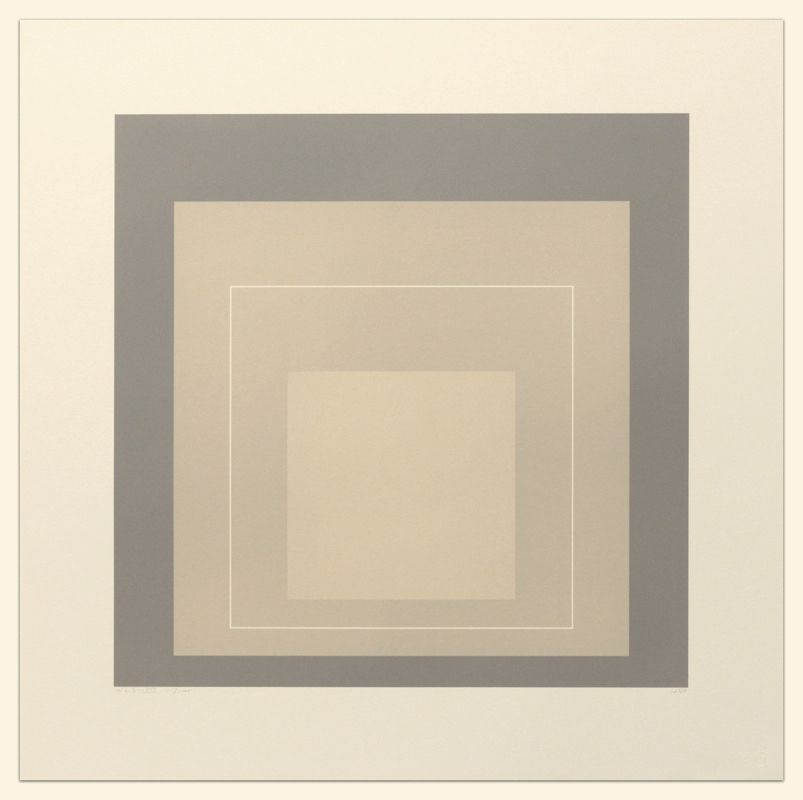 Lithograph Albers - White Line Squares (Series II), XIV