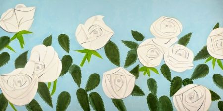 Lithograph Katz - White Roses