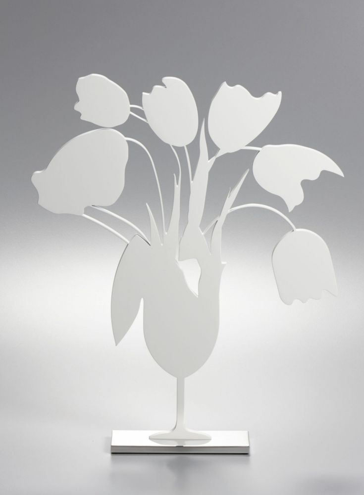 No Technical Sultan - White tulips and vase, April 4, (Sculpture)