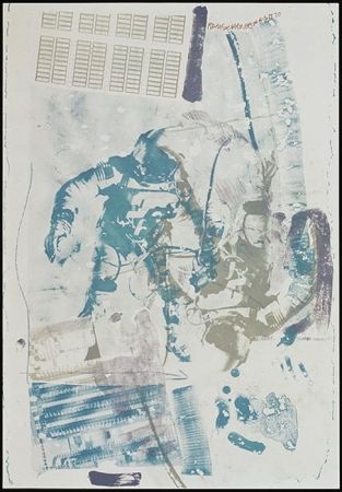 Lithograph Rauschenberg - White Walk, from Stoned Moon series