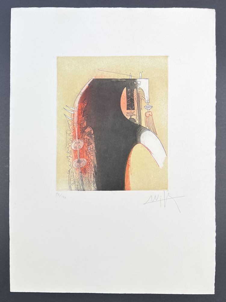 Etching Lam - Wifredo Lam (1902-1982) - Coloured etching and aquatint - 1966