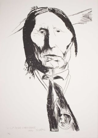 Lithograph Baskin - Wolf Robe Cheyenne