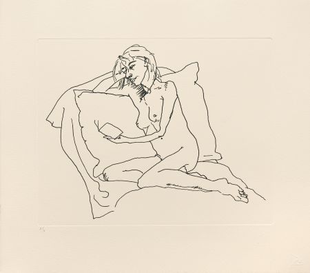 Etching Flanagan - Woman reading