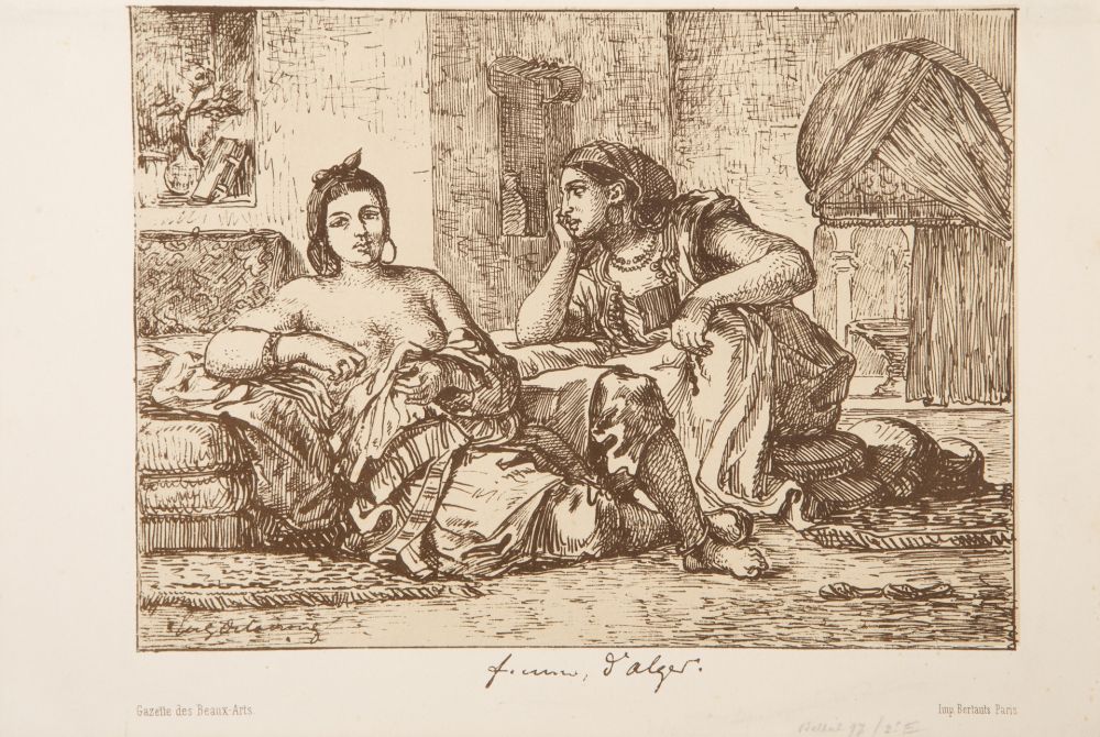 Lithograph Delacroix - Women of Algiers (color)