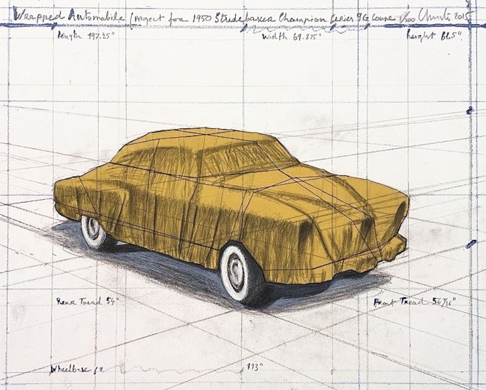 Lithograph Christo - Wrapped Automobile, Project for Studebaker