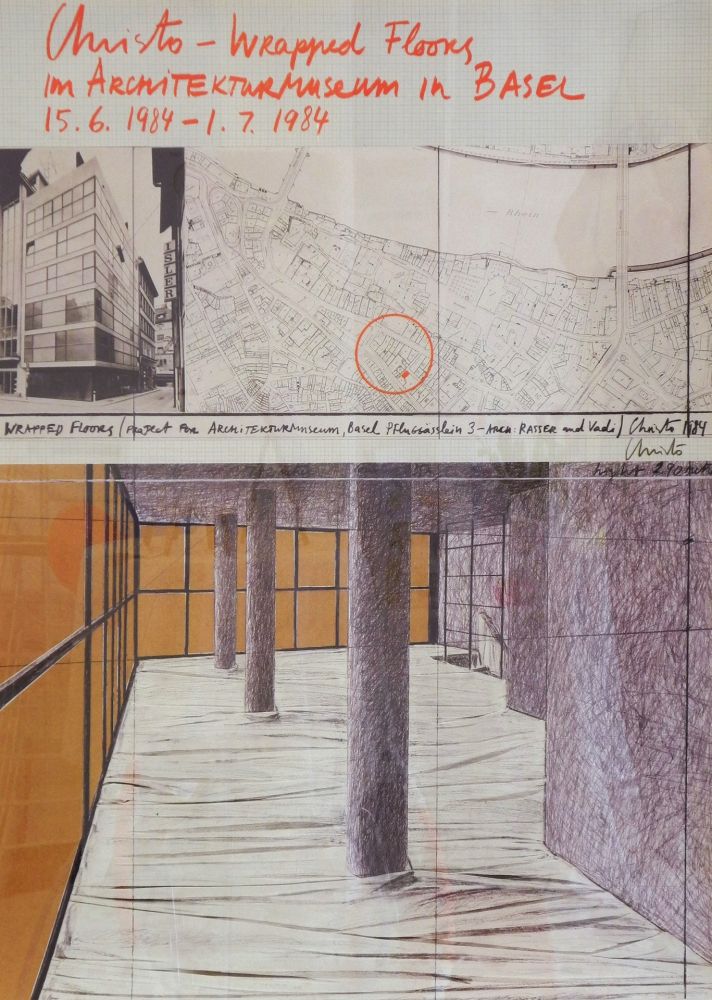 Poster Christo - Wrapped floors Architekturmuseum Basel