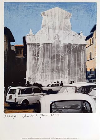 Screenprint Christo & Jeanne-Claude - Wrapped Fountain Spoleto