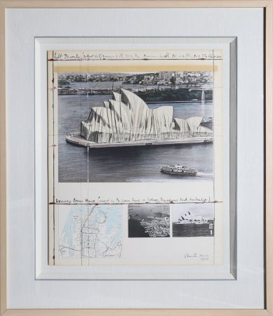 Lithograph Christo & Jeanne-Claude - Wrapped Opera House - Project for Sydney