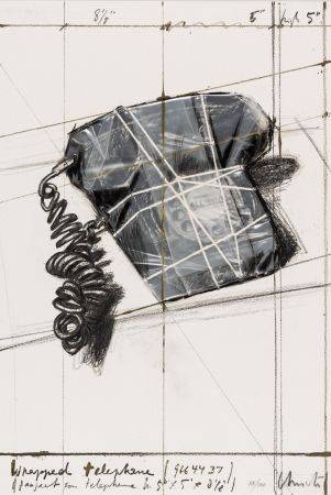 Lithograph Christo & Jeanne-Claude - Wrapped Telephone