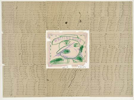 Lithograph Alechinsky - Writing book