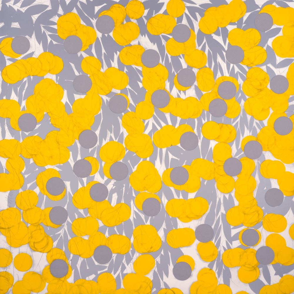 Screenprint Sultan - Yellow and Silver Mimosa