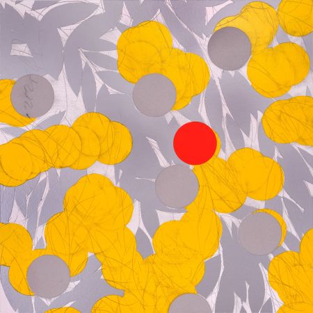 Screenprint Sultan - Yellow Mimosa with Red