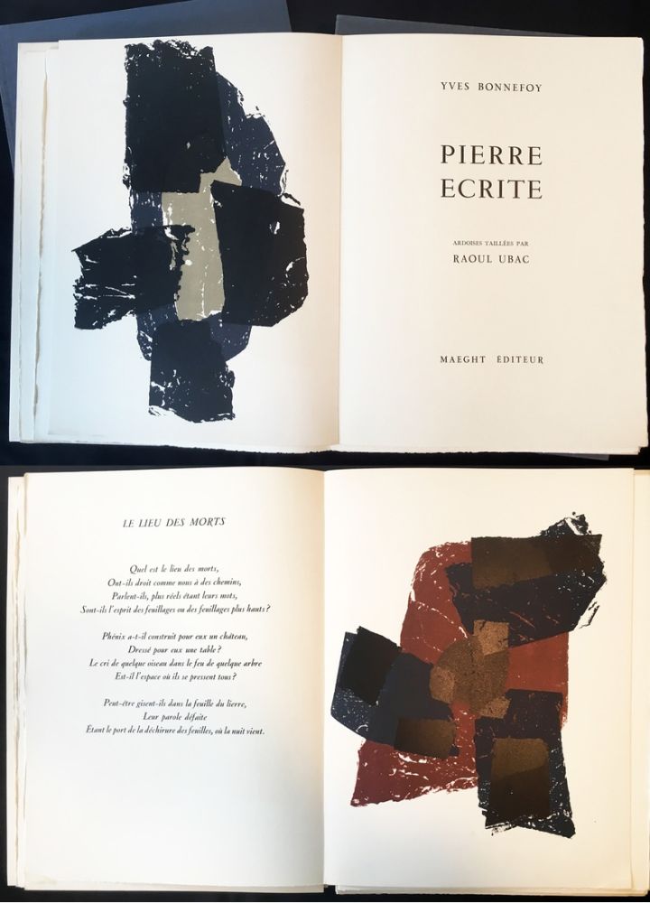 Illustrated Book Ubac - Yves BONNEFOY . PIERRE ÉCRITE. Ardoises taillées par Raoul Ubac