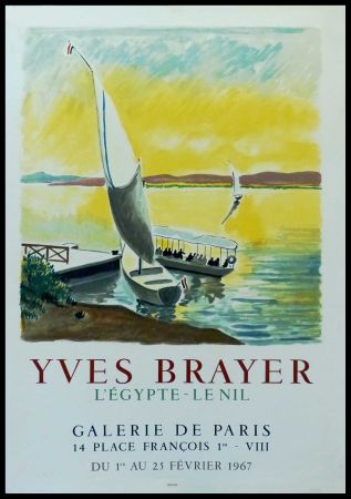 Poster Brayer - YVES BRAYER - GALERIE DE PARIS, L'EGYPTE - LE NIL