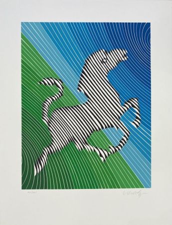 Lithograph Vasarely - Zebra 2 
