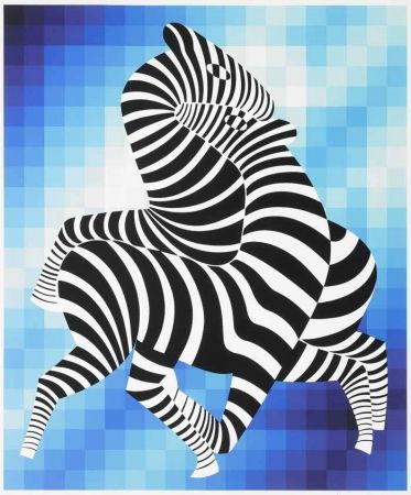 Screenprint Vasarely - Zebras