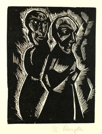 Woodcut Koepke - Zwei Frauen (Two Women)