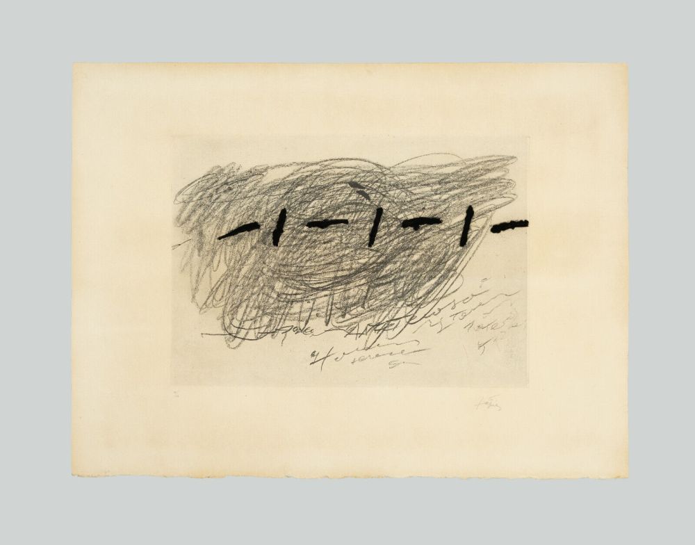 Etching Tàpies - Écriture