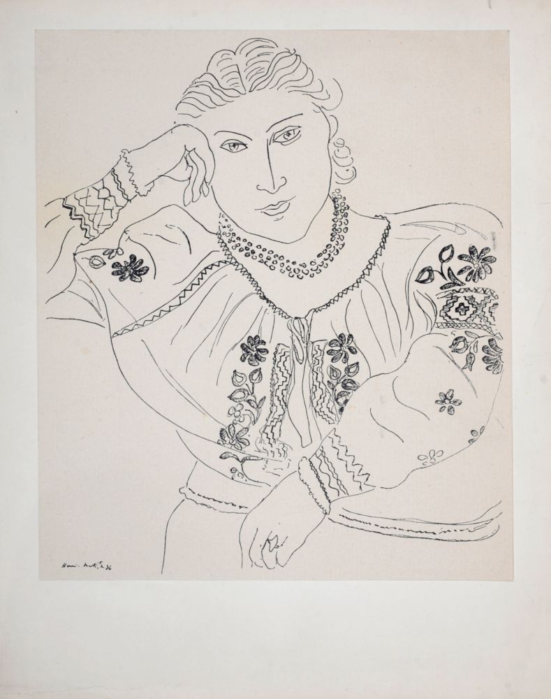 Lithograph Matisse (After) - Étude pour La Religieuse portugaise, 1936